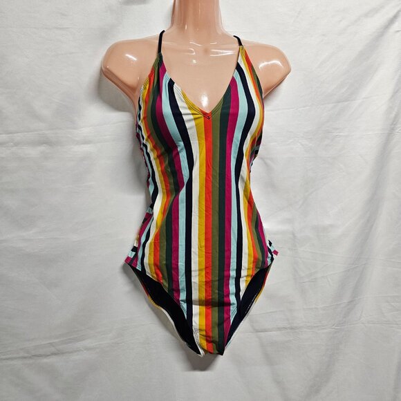 Tory Burch Striped Multicolor Swimsuit Women Size L - Picture 14 of 14
